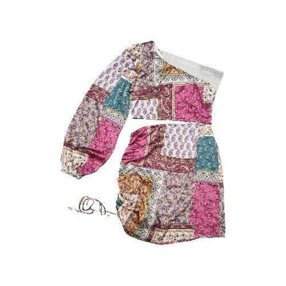 Sky To Moon Dress Medium Paisley Cut Out One Shoulder